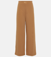 Max Mara Womens Camel Stelvio Sequin-embellished Mid-rise Wide-leg Woven Trousers In Brown