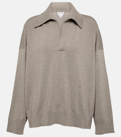 Bottega Veneta Polo Wool Sweater In Riverbed