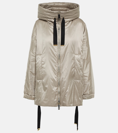 Max Mara Greenfe Oversized Down Jacket In Silver