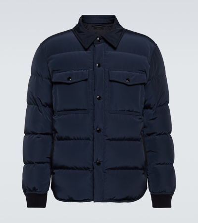 Tom Ford Techno Ottoman Puffer Jacket In Blue