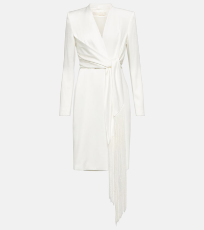 Max Mara Bridal Maura Satin Wrap Dress In White