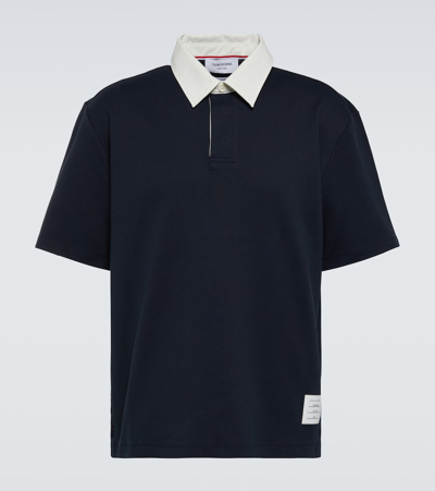 Thom Browne Cotton Polo Shirt In Blue