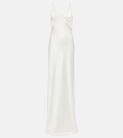Max Mara Bridal Selce Satin Slip Dress In White