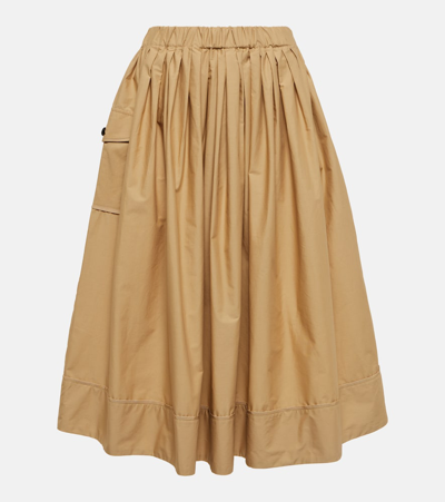 Co A-line Tton Midi Skirt In Brown