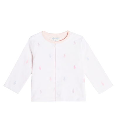 Polo Ralph Lauren Babies' 绞花针织棉质开衫 In Pink