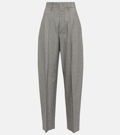 Isabel Marant Pinstriped Wide-leg Pants In Grey