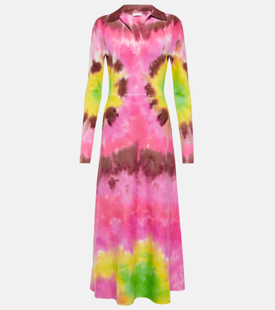 Gabriela Hearst Tie-dye Cashmere And Silk Midi Dress In Multicolor