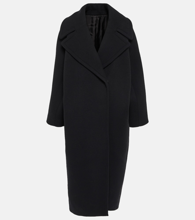 Alaïa Cocoon Wrap Wool Coat In Black