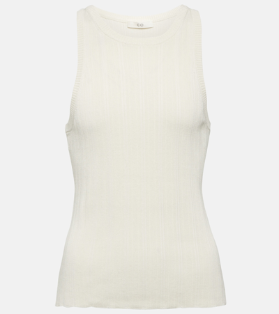 Co Silk Ribbed Tank Top In Ivory