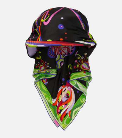 Pucci Printed Silk Twill Cap In Multicoloured