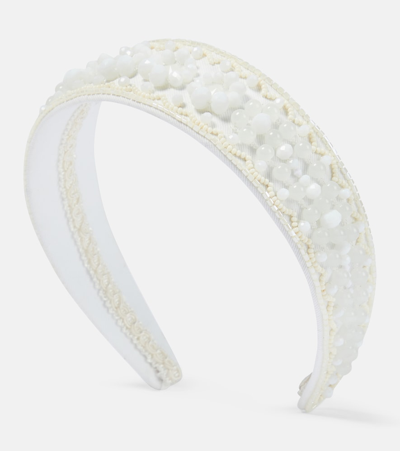 Erdem Embellished Headband In White