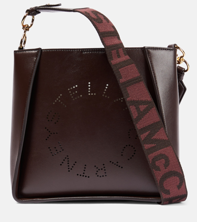 Stella Mccartney Logo Alter Mat Shoulder Bag In Brown