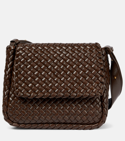 Bottega Veneta Cobble Padded Intrecciato Leather Shoulder Bag In Brown
