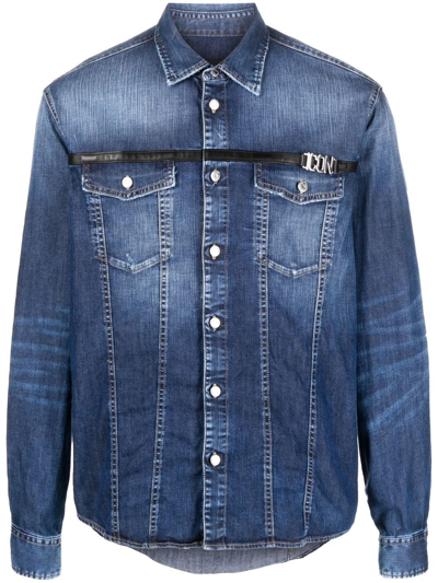 Dsquared2 Faded Denim Shirt In Blue