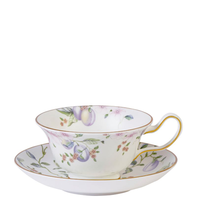 Wedgwood Sweet Plum Teacup And Saucer In Multi