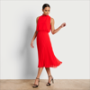 SAM EDELMAN SAM EDELMAN HIGH NECK MIDI DRESS CORAL