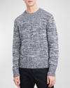 Vince Men's Tricolor Marled Crewneck Sweater In Coastal Combo