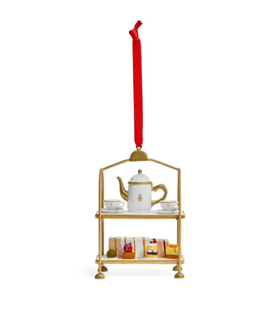 Harrods Afternoon Tea Stand Tree Decoration In Gold