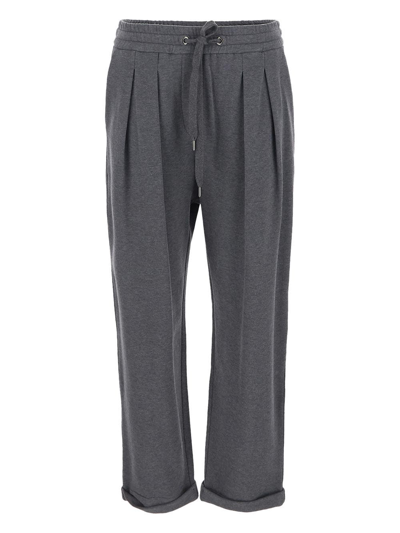 Brunello Cucinelli Cotton Sweatpants In Grey