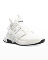 Tom Ford Men's Jago Mesh Leather Heel-strap Trainer Sneakers In Black + Black