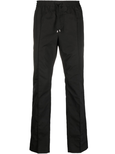 Valentino Straight-leg Drawstring Cotton Trousers In Black