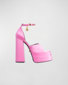 Versace Medusa Head-charm 160mm Platform Pumps In Deep Fuxia-versac