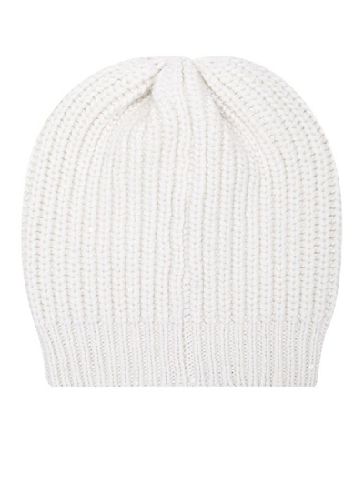 Brunello Cucinelli Ribbed Knit Beanie In White