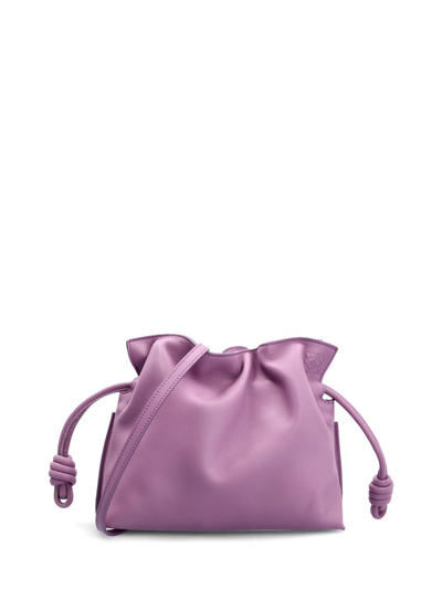 Loewe Flamenco Mini Leather Clutch Bag In Violet