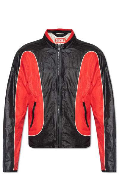 Diesel Nylon Jacket With Contrast Detailing In Multicolor
