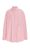 Sporty And Rich Oversized Striped Cotton Shirt In Stripe