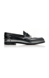 CHRISTIAN LOUBOUTIN DONNA BURNISHED LEATHER PENNY LOAFERS