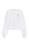 Sporty And Rich Vendome Cropped Cotton Sweatshirt In White