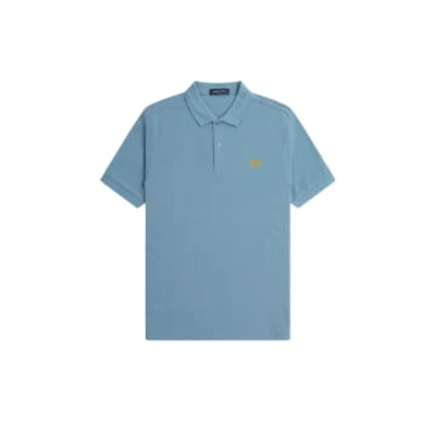 Fred Perry Slim Fit Plain Polo Ash Blue / Golden Hour