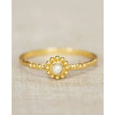 Muja Juma Ring Gilded Aukai Round With Pearl Size 52 Or 54