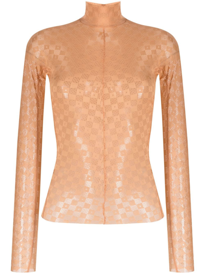 Forte Forte Lace-detail Long-sleeved Top In Neutrals