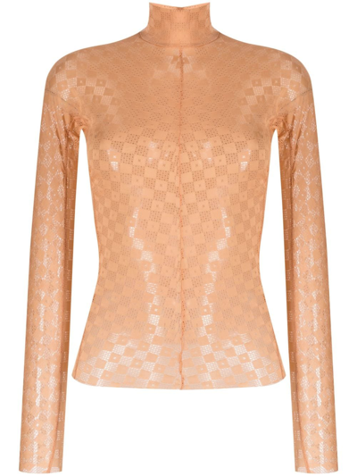 Forte Forte Lace-detail Long-sleeved Top In Beige