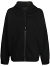 Prada Re-nylon Logo-print Hoodie In Black