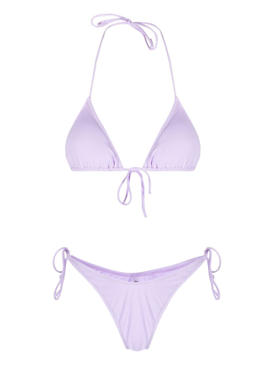 Reina Olga Susan Triangle Bikini Set In Violet