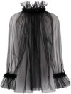 STYLAND FRILLED TULLE BLOUSE