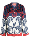 LA DOUBLEJ HAMMOCK FLORAL-PRINT SILK SHIRT