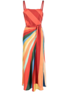 La Doublej Slip-around Silk Maxi Dress In Rainbow
