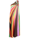 La Doublej Roy Striped Silk Maxi Dress In Green