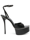 Alexander Wang Nova 145 Womens Leather Dressy Platform Sandals In Black