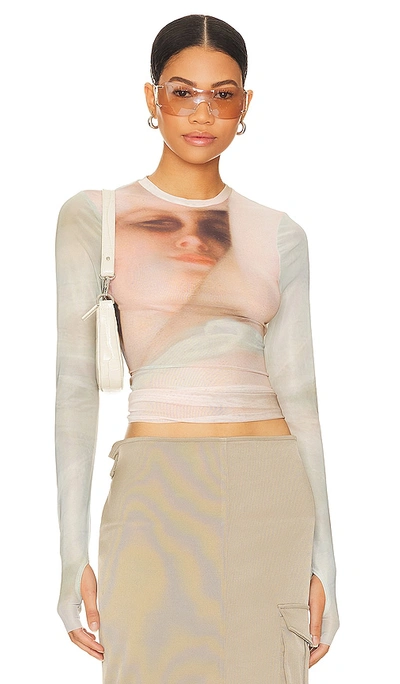 Afrm Kaylee Long Sleeve Top In Neutral