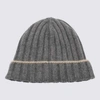 Brunello Cucinelli Cashmere Two-tone Beanie In Grey