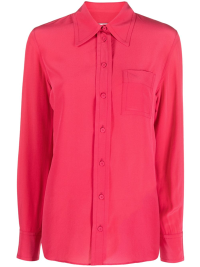 Lanvin Button-down Silk Shirt In Pink