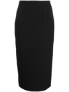 Alessandra Rich Black Midi Tweed Boucl Skirt In Black