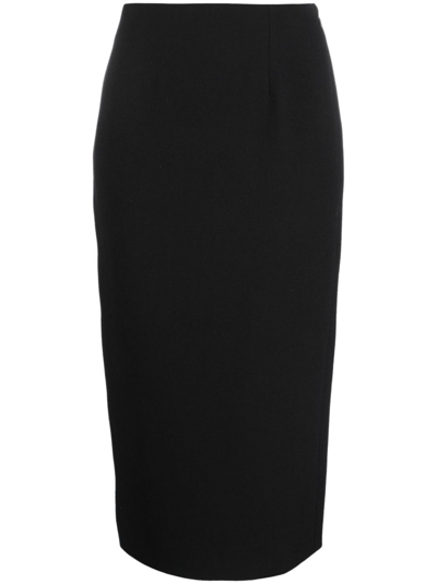 Alessandra Rich Wool-bouclé Pencil Skirt In Black