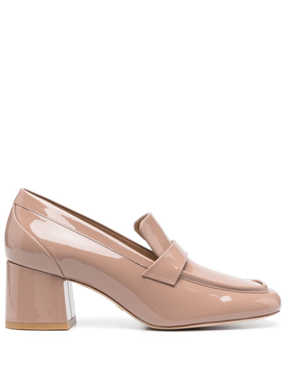 Stuart Weitzman Sleek 60 65mm Leather Loafers In Neutrals