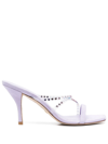 STUART WEITZMAN 85MM CRYSTAL-EMBELLISHED LEATHER MULES